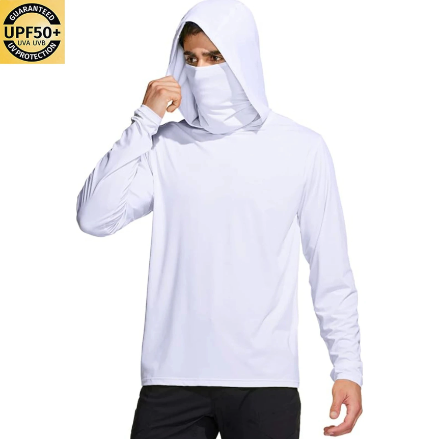 Fishing Shirt Uv Protection - Men Solid Color Hooded Fishing Shirt